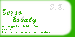 dezso bobaly business card