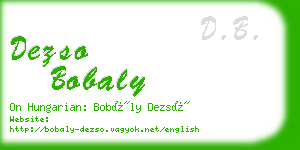 dezso bobaly business card